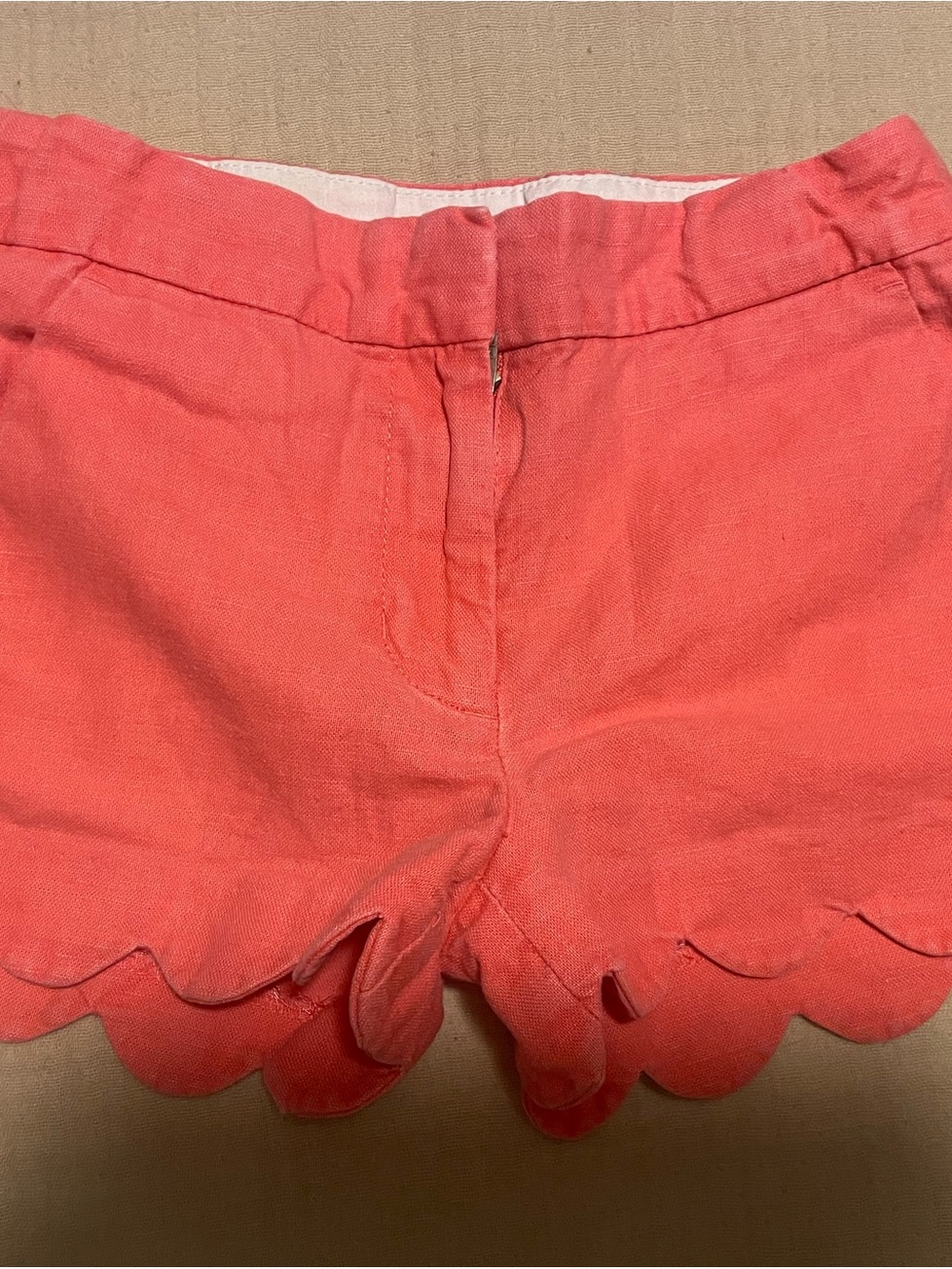Crewcuts Coral Scalloped High-Waist Shorts Girls Sz 5